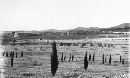 View from City Hill to north showing foundations of Civic Centre - On the left bakery and steam laundry