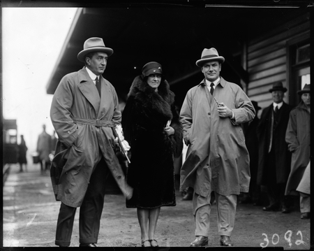 Royal Visit, May 1927. Rt Hon S M Bruce and Mrs. Bruce with Sir John Butters.