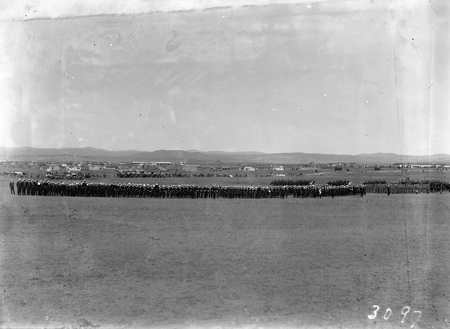 Royal Visit, May 1927. Troops on parade in York Park for the Royal Review.
