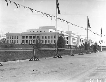 Royal Visit, May 1927 - Parliament House with decorations in King George Terrace