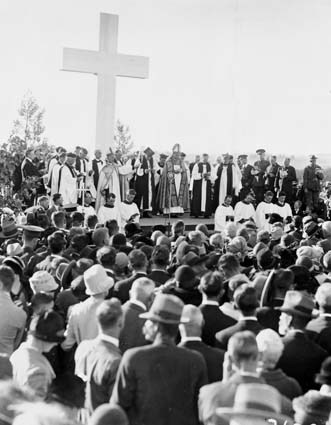 Bishop and Clergy officiating at the Anglican Cathedral site ceremony