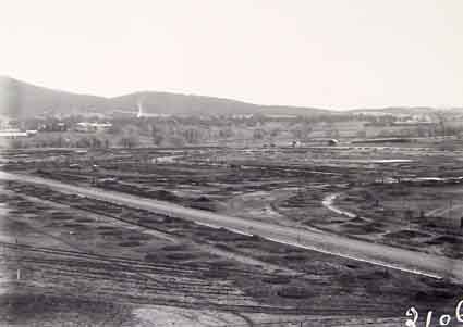 Parliament House towards Acton with landscaping in foreground