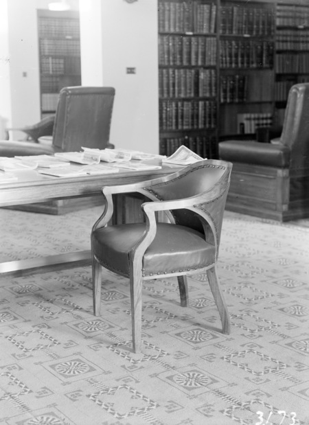 Library chair in the Parliamentary Library.