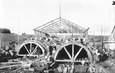 Brick kilns under construction at Canberra Brickworks, Westridge (Yarralumla)