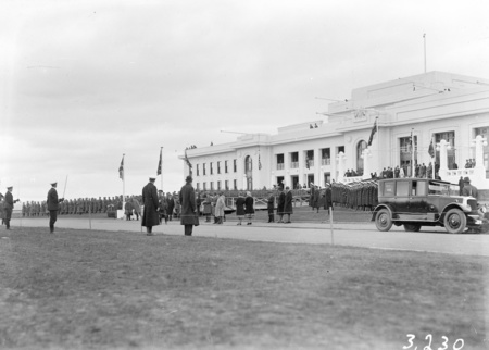 Front of Parliament House during rehearsals for the opening.