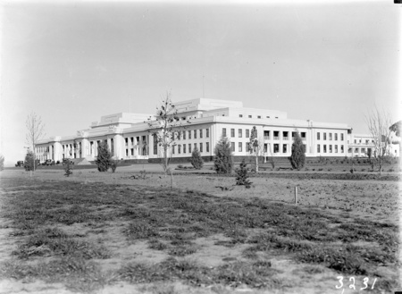 Parliament House from north west. Ready for the opening.