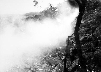 Brickworks quarry after an explosion