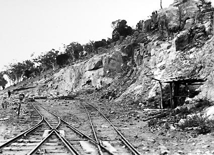 Brickworks quarry with narrow gauge railway lines