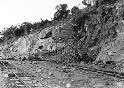 Brickworks quarry with narrow gauge railway lines