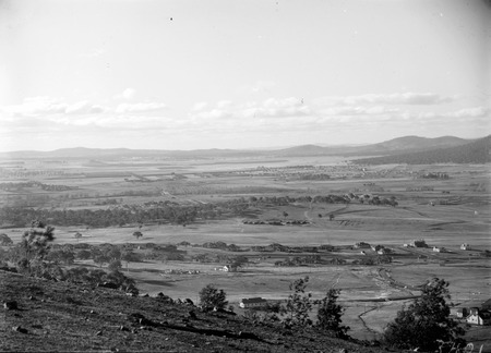View from Red Hill towards Civic Centre.Capital Hill Camp in centre