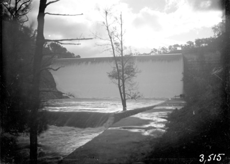 Cotter Dam, spillway and stilling pond.