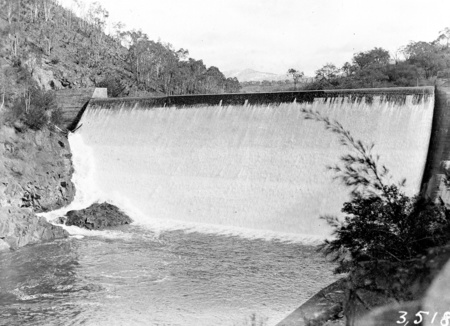 Cotter dam, spillway and stilling pond.
