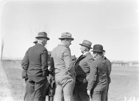 Tree planting ceremony in Brisbane Avenue by members of the Commercial Travellers Association.