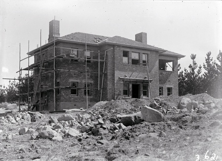 Director's house, Mount Stromlo Observatory, under construction.