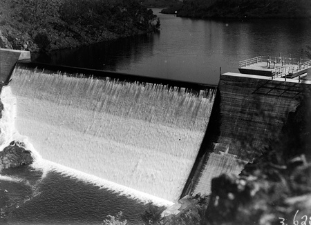Cotter Dam wall and spillway.