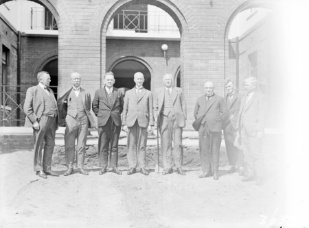Members of the Royal Commission on the Constitution outside West Block Offices.