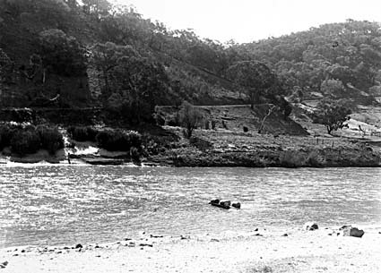  Murrumbidgee River at Uriarra showing a raft made of four barrels
