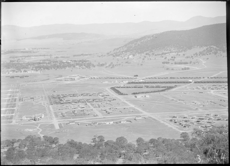 Braddon and Civic Centre from Mount Ainslie, Ainslie Hotel on left.
