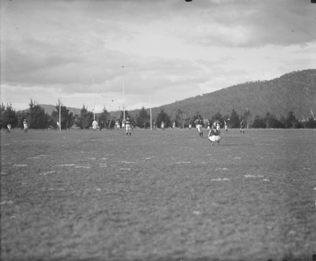 Crowd and players during the Australian Rules Football final.