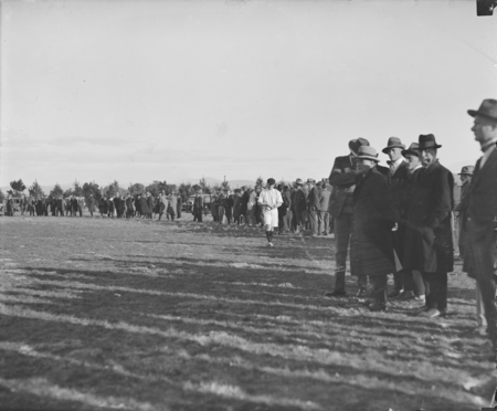 Some of the crowd at the Australian Rules Football final.