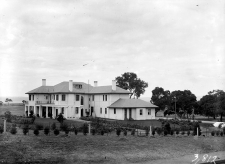 Prime Minister's Lodge with new garden from the west, Adelaide Avenue, Deakin