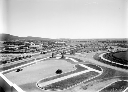 Commonwealth Avenue, Hotel Canberra and Albert Hall from West Block