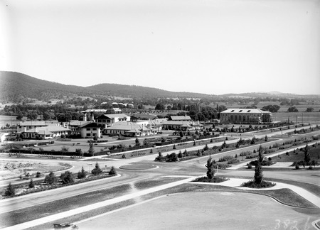 Commonwealth Avenue, Hotel Canberra and Albert Hall from West Block