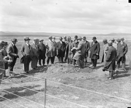 Tree planting ceremony by the Chamber of Commerce and Highland Society.