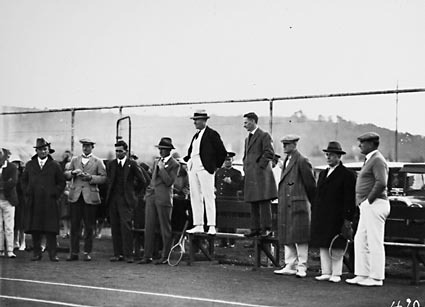 Dr Earle Page speaking at the opening of the  new Canberra Tennis Association Central Courts, Manuka