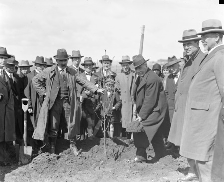 Tree planting ceremony by the Chamber of Commerce and Highland Society.