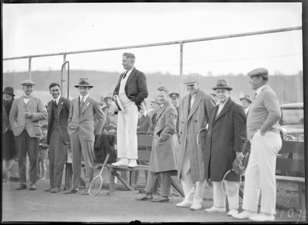 Dr Earle Page speaking at the opening of the new Canberra Tennis Association Central Courts, Manuka.