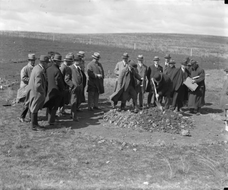 Tree planting ceremony by the Chamber of Commerce.