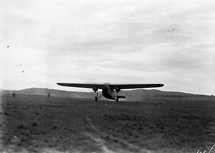  Kingsford Smith's  Fokker Trimotor type FV111 B/3M aircraft, Southern Cross after landing at the air force landing ground near Duntroon (now Fairburn)