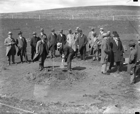 Tree planting ceremony by the Chamber of Commerce.