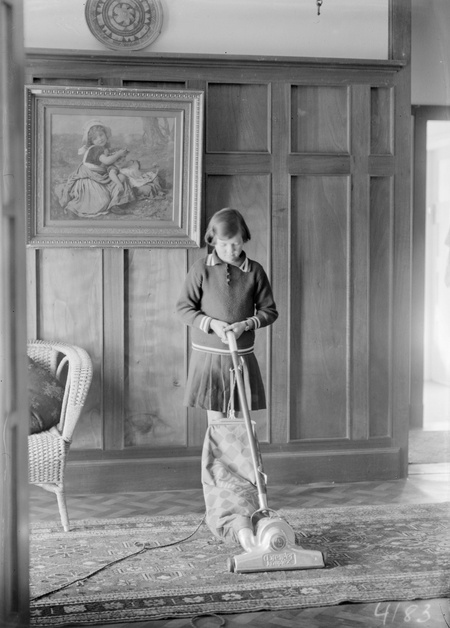 Girl with Premier Duplex  vacuum cleaner