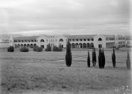 Buildings-Canberra. Melbourne Building in Civic Centre with the Commonwealth Bank on right, as seen from City Hill