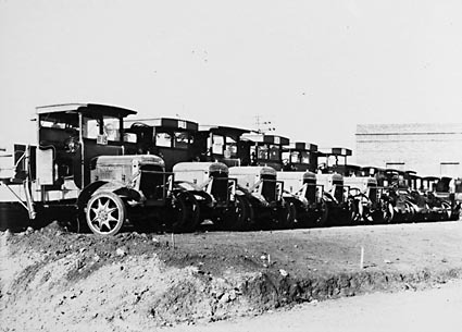 FCC fleet of Thornycroft and other  trucks at Kingston Depot