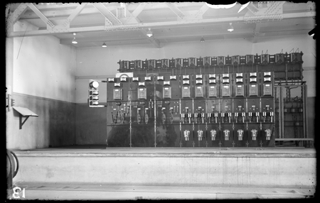 Kingston Power Station. 5.5 kV electrical switchboard on engine room floor.