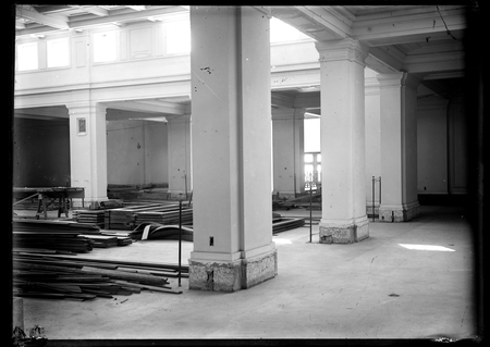 Interior of Kings Hall, Parliament House (under construction).