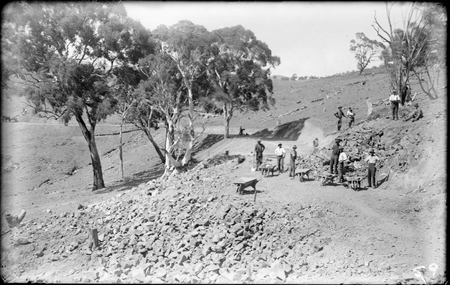 Uriarra Road under construction.