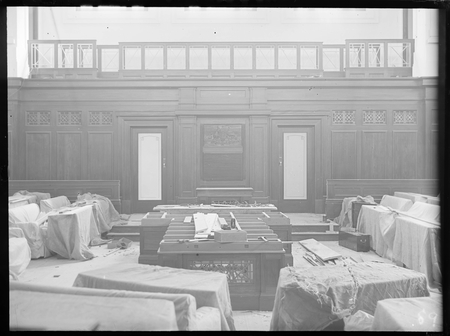 Parliament House - House of Representatives chamber under construction.