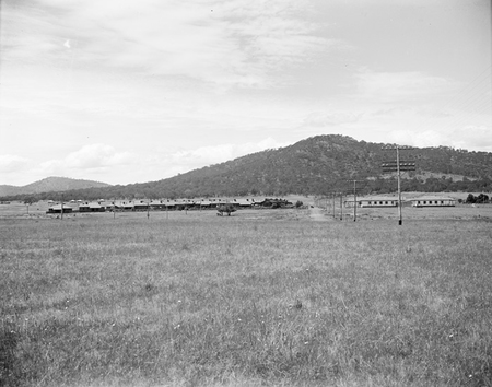 Gorman House and houses in Braddon looking towards Mount Ainslie.