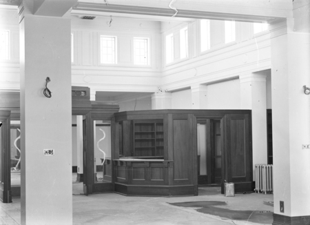 Porter's desk at Parliament House Library.