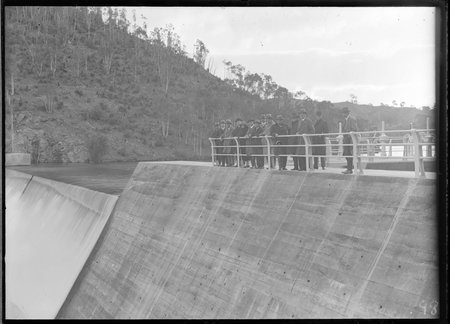 Unidentified group at Cotter Dam wall.