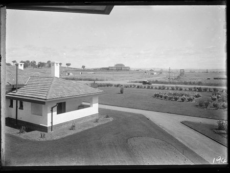 From Hotel Canberra towards Parliament House. Sewerage works in progress on the left.