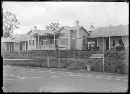 Bachelor quarters at Lennox House with tennis courts.