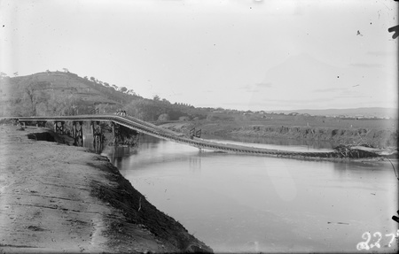 Railway bridge over Molonglo River showing flood damage after July 1922 floods