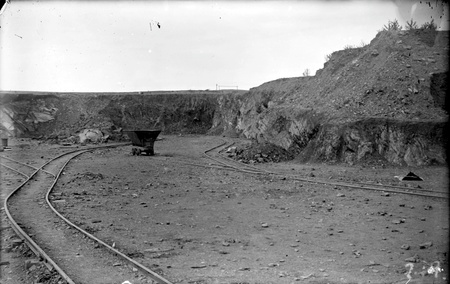 Mugga Quarry showing railway lines and skip