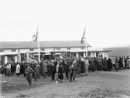 Telopea Park school opening ceremony, 11 September 1923, by Sir Austin Chapman, Minister for Trade and Customs. New South Wales Crescent, Barton.