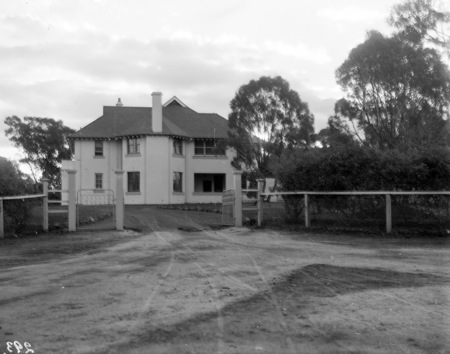 Canberra House showing entrance gates off Liversidge Street, Acton.